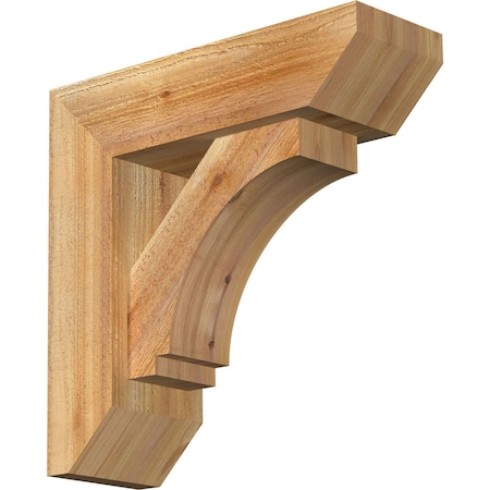 Ekena Millwork Imperial Slat Rough Sawn Bracket w/ Offset Brace, Western Red Cedar, 6"W x 18"D x 18"H BKT0604X18X18IMP06RWR